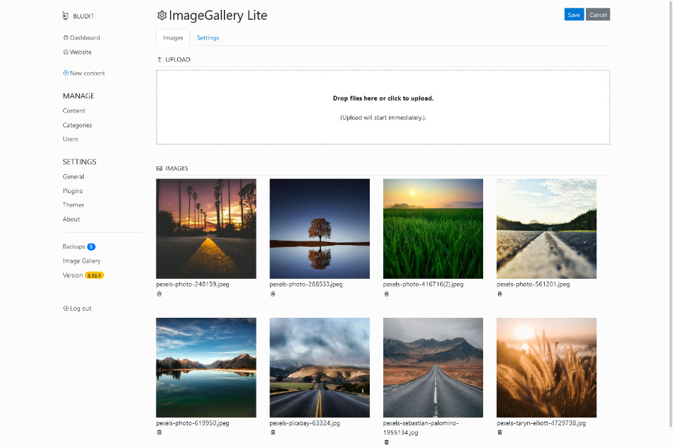 ImageGallery Manage Images